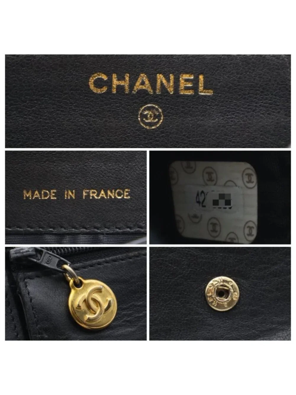 Chanel Jumbo CC Logo Lambskin Bifold Wallet Black